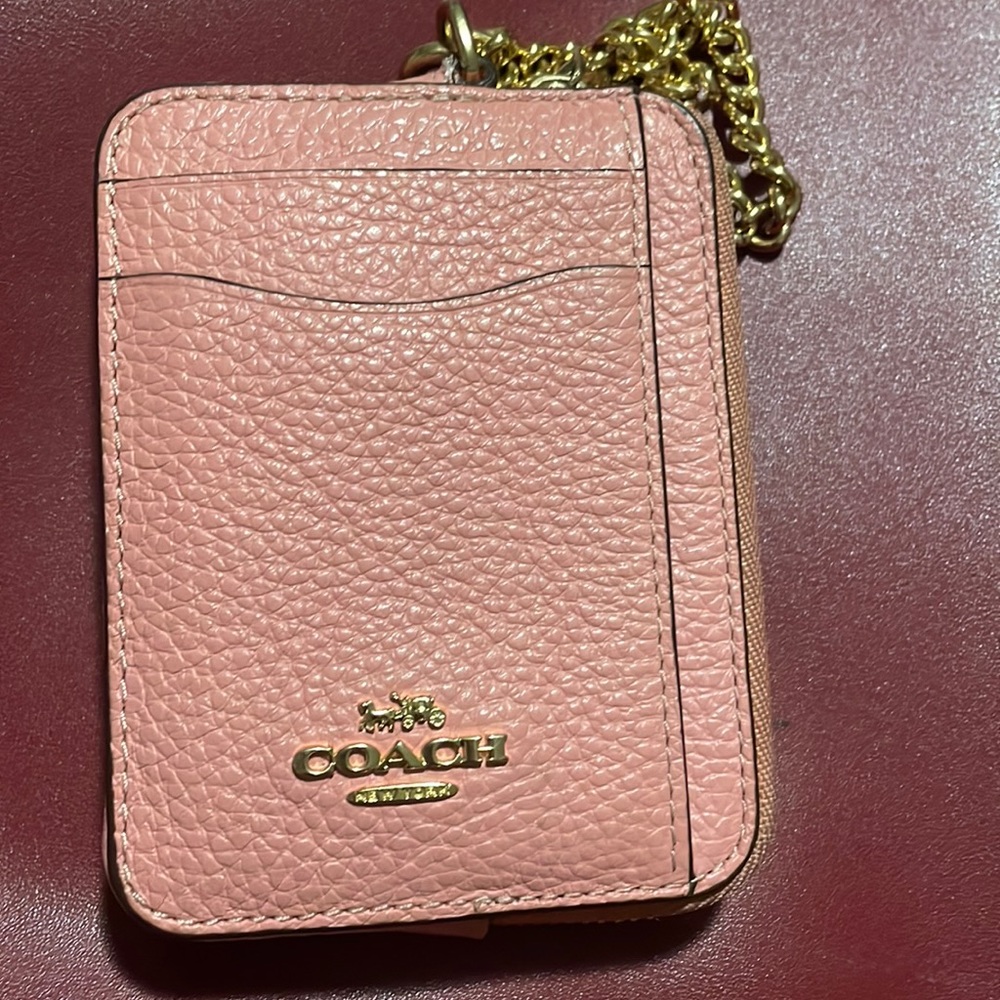 Pink coach wallet wristlet
